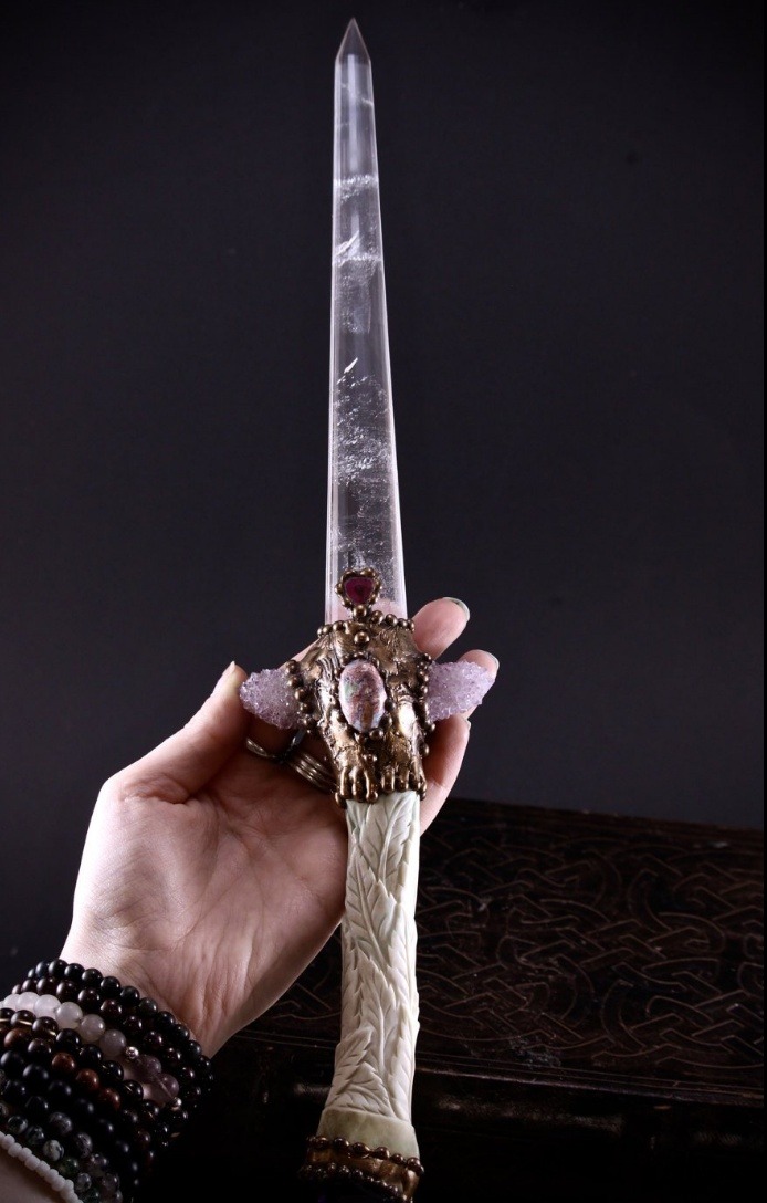 posterboy4duality: High Priestess Crystal Athamé. Opal, Watermelon Tourmaline, Amethyst,