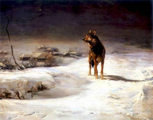 Wolf, c. 1895 by Alfred Wierusz-Kowalski (Polish, 1849–1915)
