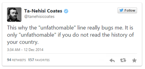 ideologicalmonstrosity:  Ta-Nehisi Coates on CIA Director John Bremmer’s comments on the Senate Intelligence Report on CIA-directed torture.