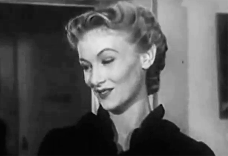 hollywoodlady:      During World War II, Veronica Lake changed her trademark peek-a-boo hairstyle at the urging of the government to encourage women working in war industry factories to adopt more practical, safer hairstyles. (x)