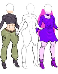 jay-marvel:  Sketched a base female body to sketch from. Good for making character concept art and outfits and what not. Makes it easy to tweak stuff like thigh, boob, or butt size to give unique body types. So easy, I’m gonna do a drawing this weekend
