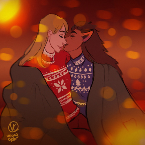  Smooching Time with silly sweaters 