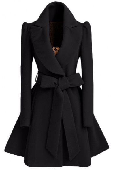 rainbowumlrb:  Winter Warm Lady CoatsNotched Lapel Coat with Bow Tie BeltDouble Breasted