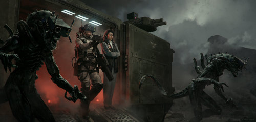 cinemagorgeous:Under Control. A gorgeous take on the Alien universe by artist Marek Okon.