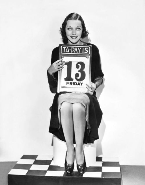 whataboutbobbed:Ta-Day is 13 Friday!  And Paramount actress Adrienne Ames seems thrilled about it!