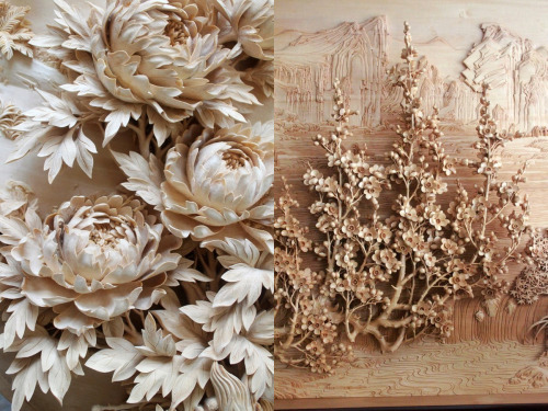 renecampbellart:thedesigndome:Unbelievably Detailed Wooden Sculptures Brought To Life  By Tradi