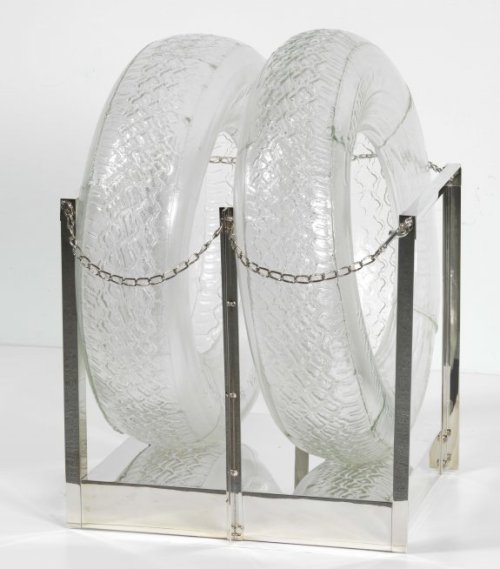 artist-robert-rauschenberg:  Untitled [glass Tires], 1997, Robert Rauschenberg