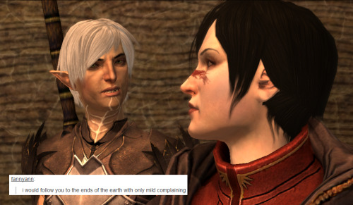 bubonickitten: Dragon Age 2 + text posts — Fenris/Hawke decided to do a fenhawke one. bc why n