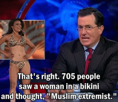 imyourfreudianslip:  tastefullyoffensive:  Colbert on Miss America [via]  He’s