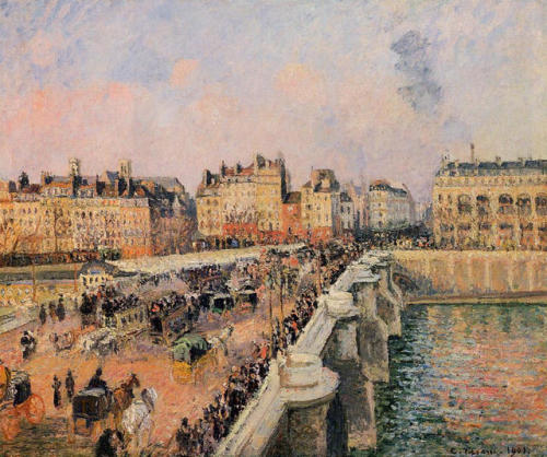 artist-pissarro: The Pont Neuf, Afternoon, 1901, Camille Pissarro Medium: oil,canvaswww.wiki