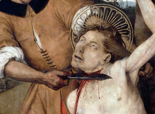 Ayne Bru - Martyrdom of St. Cucuphas (c. 1502). Detail.Cucuphas is the patron saint of hunchbacks an