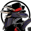 eldritchvalley:I don’t draw much in this style, but I really like how this mofo looks in it.Black Hat looks like he wants to rip my arm off, lol