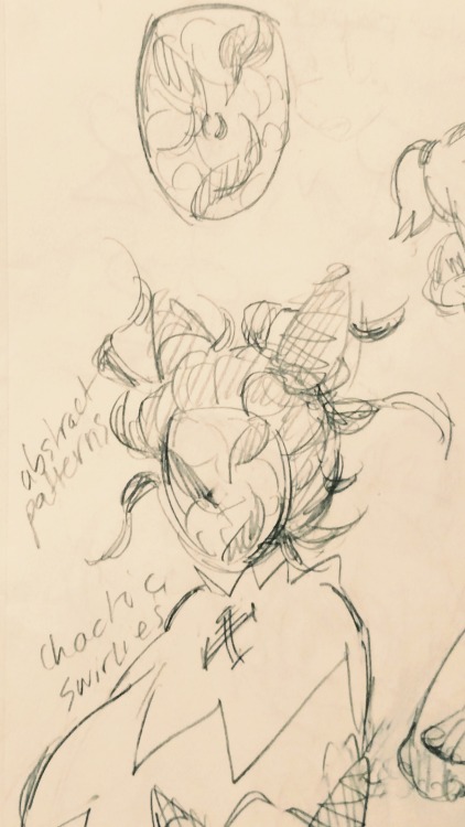 golem/marionette type character… she used to have a doll-like ceramic face before but she rip