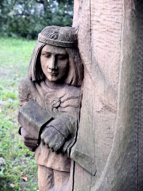 Wooden sculpture. Vilkija, Lithuania