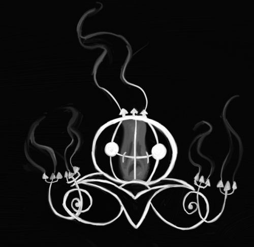 frajyle:  POKEDDEXY Entry Day #9: Favorite Ghost Type Chandelure I have the craftmanship of a little pre-schooler. I cannot draw lines. This came out a lot better in my head.In other news, I’m pretty much caught up. Just need to do today’s and I’ll