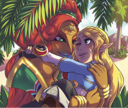 katyfarina: A crop of a postcard going out this month for my patreon supporters! The full view is on patreon (It’s the same username there as here)! I think this ship is super cute and i wish there was more stuff for them!!!! 