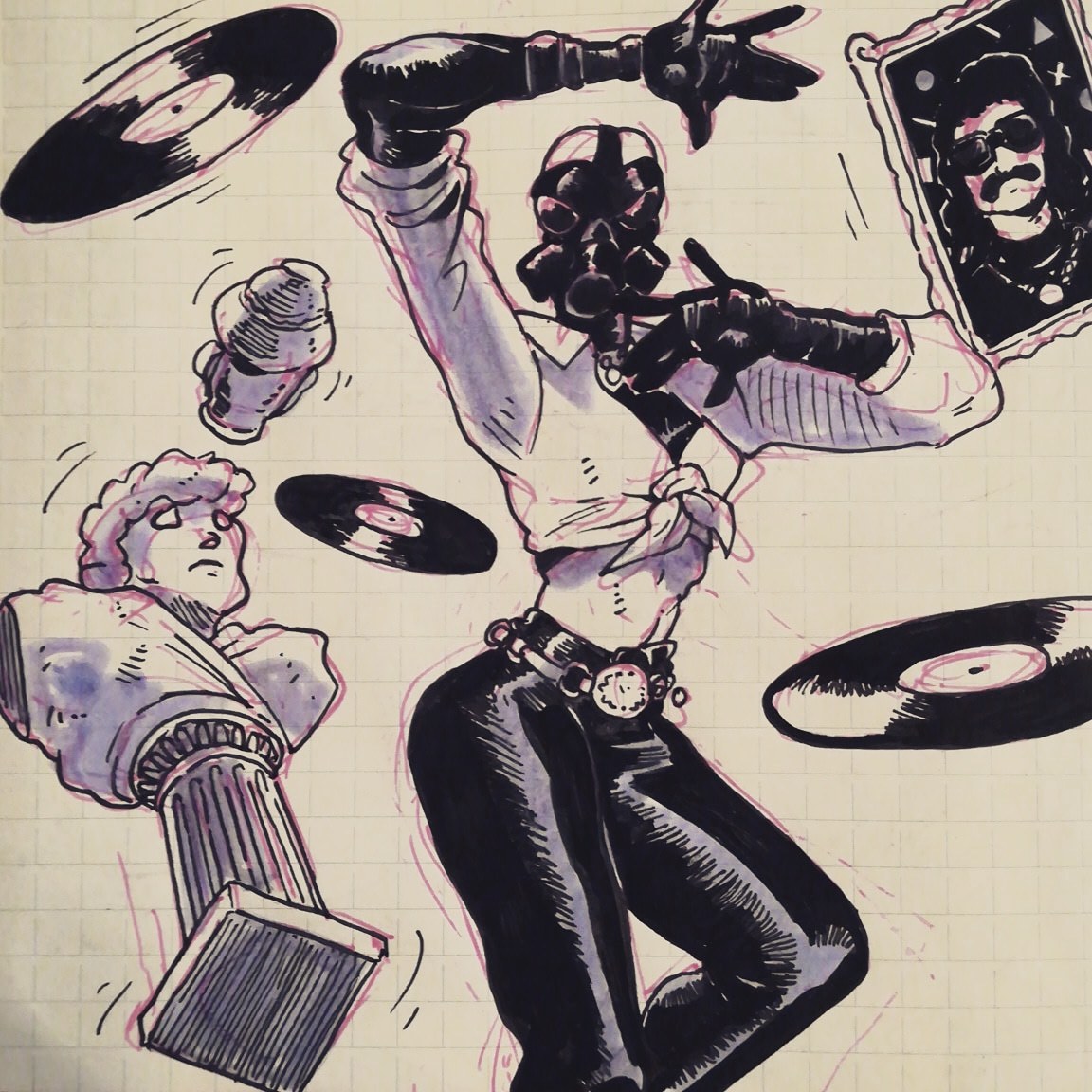 doubleicebackfire: Inktober 2018 final part : the end of Mozzabase feat. ItalodiscoMantis,
