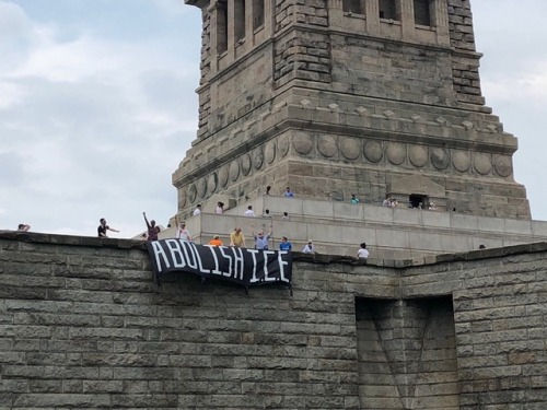 c4tbus:Today, Therese Patricia Okoumou, a Congolese immigrant, scaled the Statue of Liberty and said