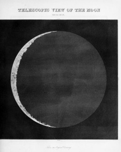 missvoodoodoll:    Telescopic view of the Moon. The wonders of the heavens. 1837.   