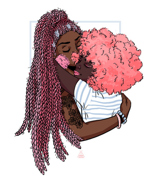 watercolored-braids:‘fros and braided lesbians
