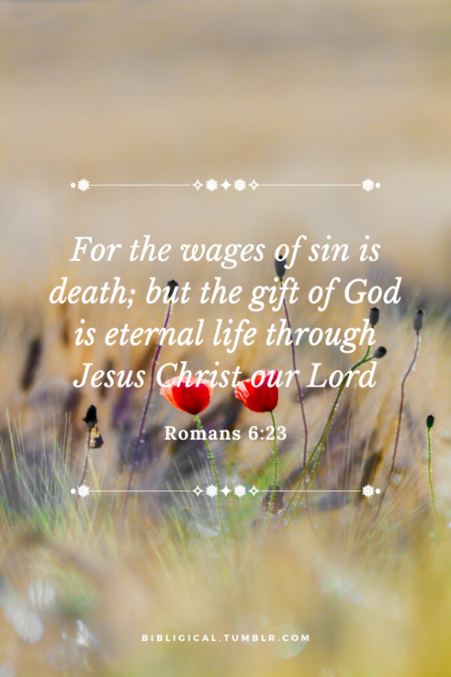 bibligical:For the wages of sin is death; but the gift of God is eternal life through Jesus Christ o