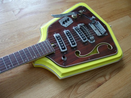 spacebeach23: 1967 Domino Californian Rebel Yellow from: https://reverb.com/uk/item/503360-domino-c