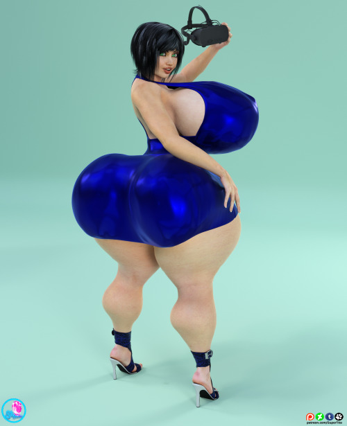 supertitoblog:  This is a commission for UnskilledNinja of his OC Mizuki  she’s an engineer working on a new VR equipment. She very thick with an huge ass.  I hope you guys enjoy her 