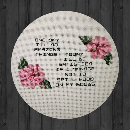 crossstitchworld:  New year, new finish…technically this is the fourth finish, but who’s counting. My own pattern. by  Bipolar_Bear_84