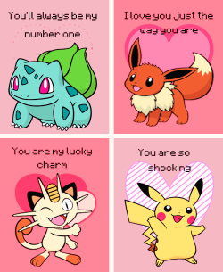 justahornynerd:  shelgon:Pokemon Valentines