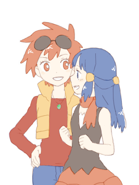 Zoey and Dawn from Pokémon!! love these funky little lesbian women