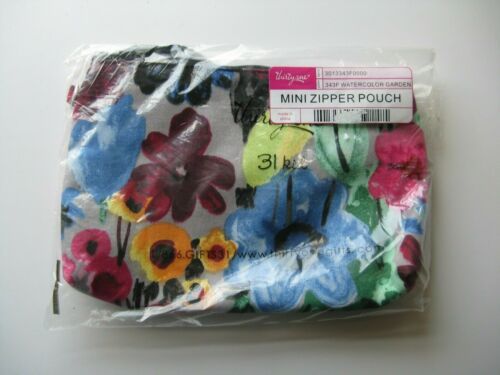 $9.99 ~ NEW Thirty One 31 Mini Zipper Pouch Watercolor Garden fabric bag flowers floral, Purse Acces