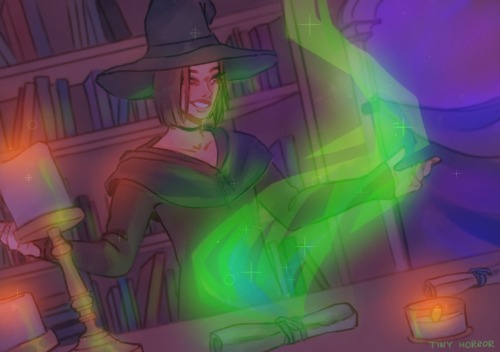 tinyhorror:couldn’t resist drawing steph as a witch…….(when alex said holy shit 