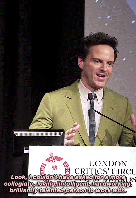 Paul & Andrew Addressing Each Other During Their Acceptance Speeches At The London Critics' Circle Film