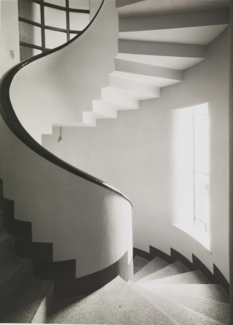 design-is-fine: Thérèse Bonney, spiral staircase in Robert Mallet-Steven’s house