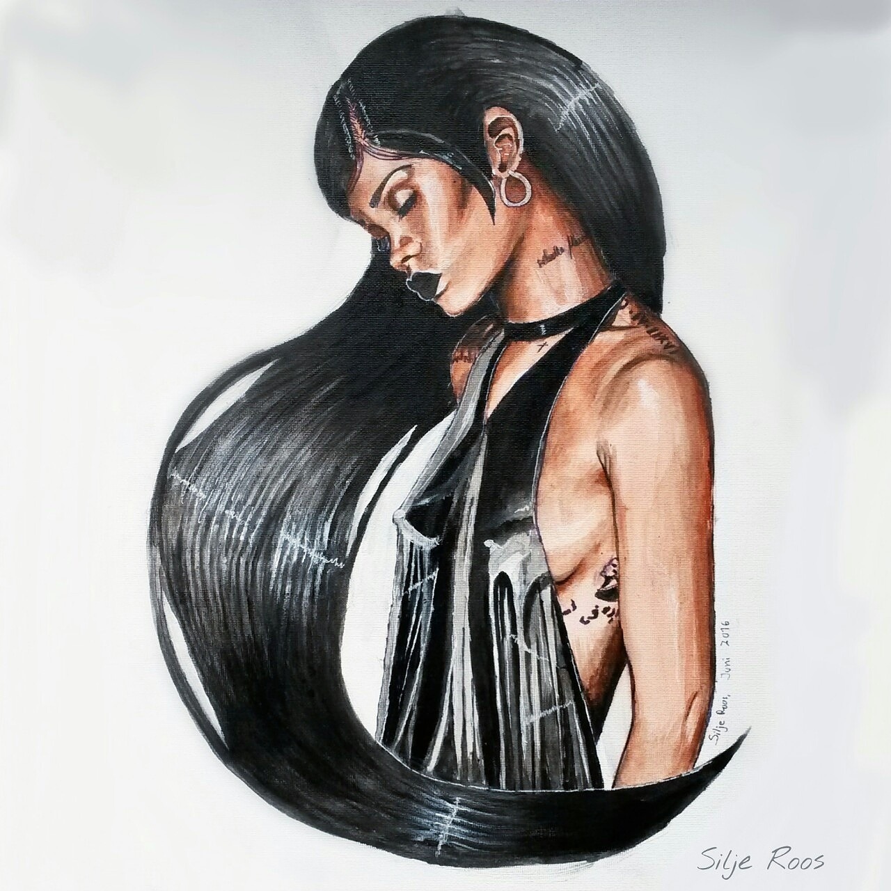 siljeroos:  Painting of Rihanna by Silje Roos. Acrylic on canvas. “Complete Perfection”