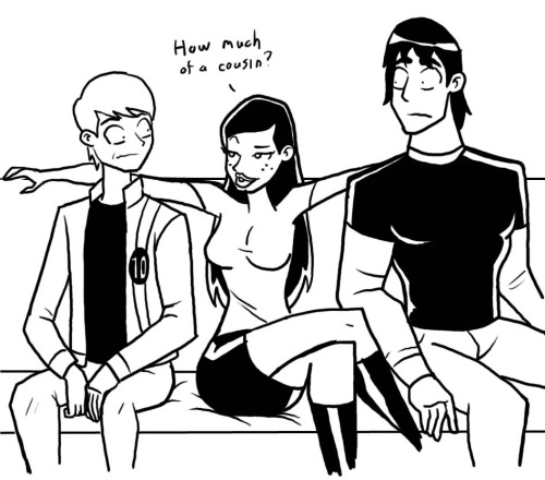 chillguydraws:  I mean she’s only Gwen’s cousin…..right? This might only be funny to me.  oh yea~ < |D’‘‘