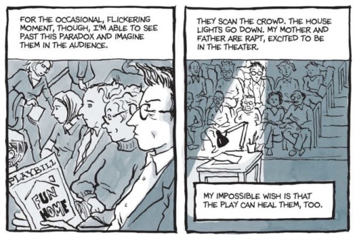fun-home:  “Last year, Alison Bechdel’s comic-book memoir Fun Home became an extraordinarily moving musical at the Public. To mark its transfer uptown to Circle in the Square (where it opens on April 19), we asked Bechdel about seeing herself, her