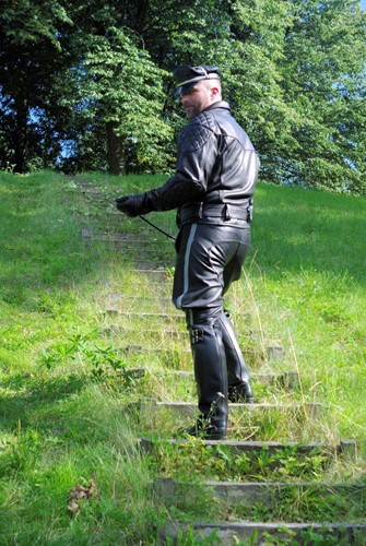 reitstiefel67-blog:reitstiefel67-blog:my first shoot in leather leather, uniform, tall boots, wesco,