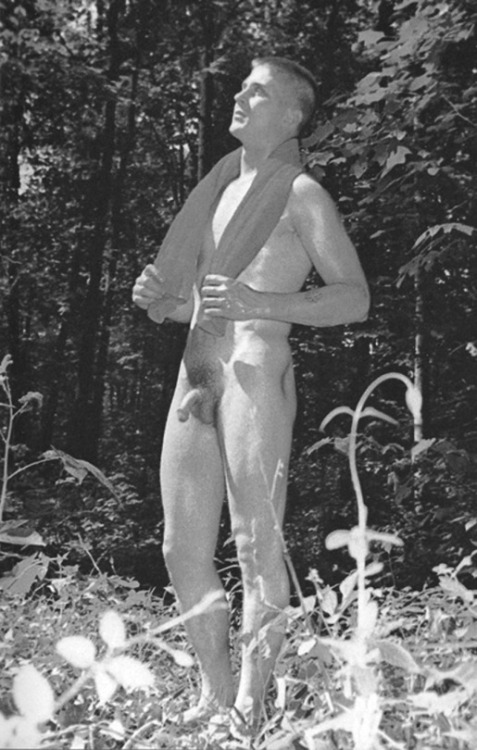 vintagemusclemen:Was the towel just a prop, or was there a stream nearby for swimming?