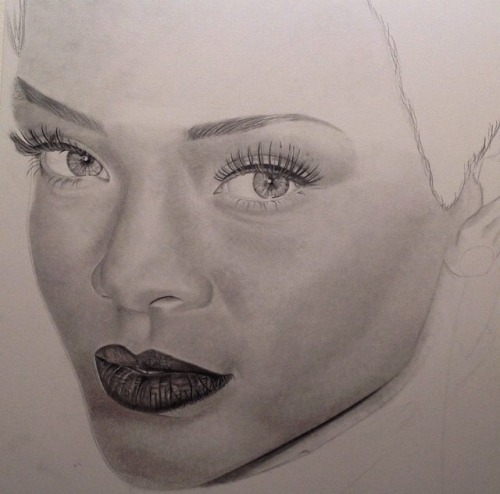 My Rihanna work in progress drawing.  Please follow me on Instagram @ wega13art :)