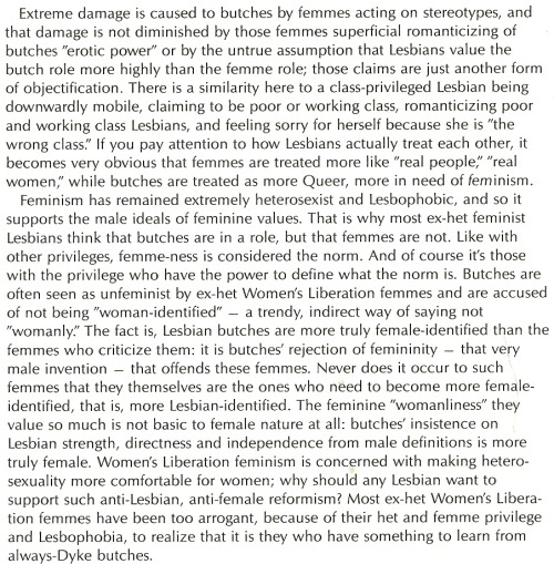 lesbianseparatist:‘The Big Sell-Out: Lesbian Femininity,’ Linda Strega in Lesbian Ethics, fall 1985.