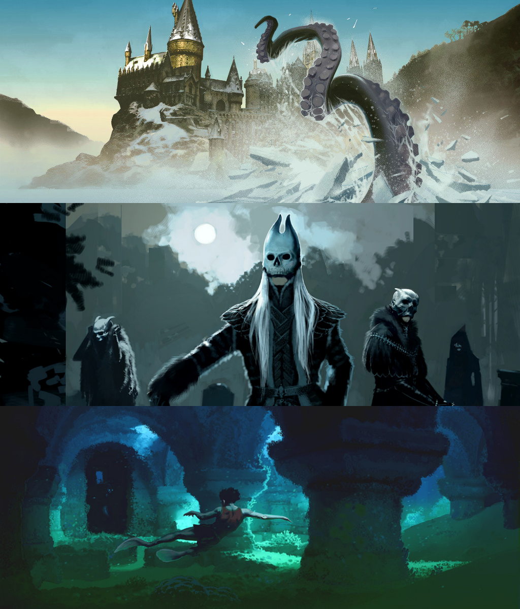 potterswheeezy:  Harry Potter Film Concept Art by Adam Brockbank (x) 