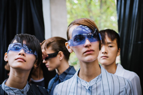 backstage at Kenzo:  Spring 2015 Paris Fashion Week