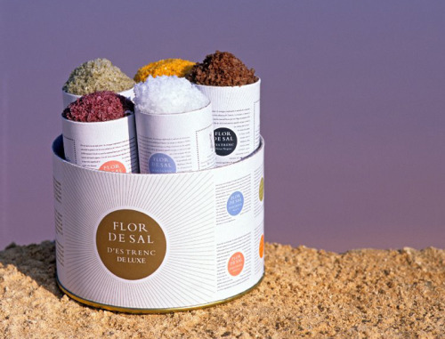 Flor de Sal d'Estrenc salt packaging from Spain.