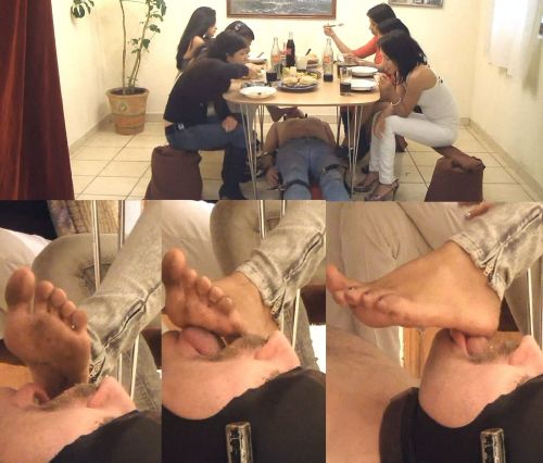 ¡Bajo los pies de mexicanas! :)Role play - Mexican girls & white boy: Pt.7 Under the table