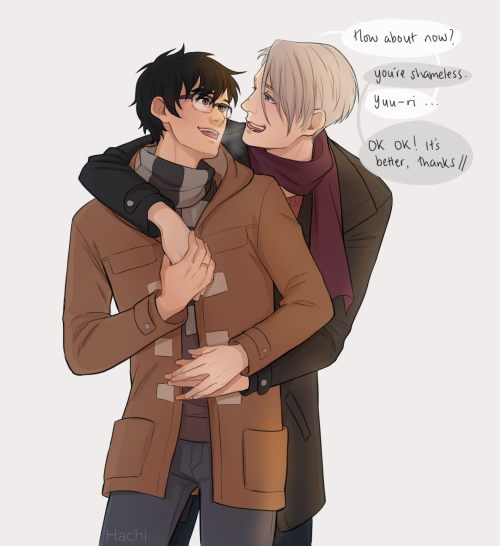 hachidraws:It’s cold in St Petersburg and Yuuri’s flirt game is still pretty rusty even a year later