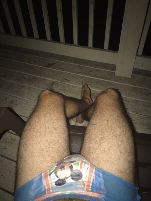 kotabear13: Sitting outside in nothing but a diaper