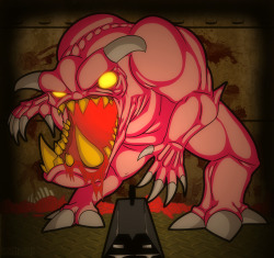 Caught up with Drawlloween, finally! For the, “Demon” theme, I just drew a pinky demon from the Doom series.