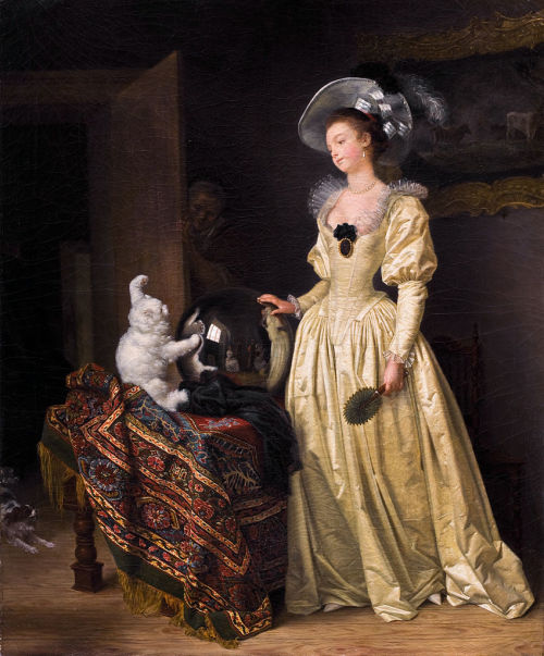 Marguerite Gérard and Jean-Honoré Fragonard - Le chat angora (1783)