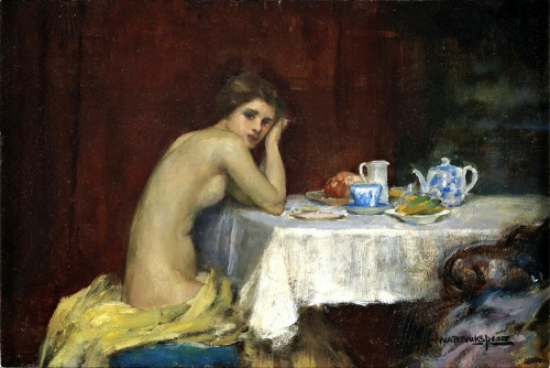 William Arthur Breakspeare (British, 1855-1914)Nude at a Tabledate unknown